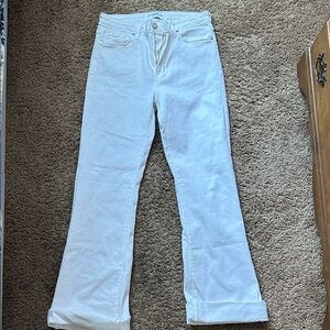 Just Black Women's Flare White Jeans